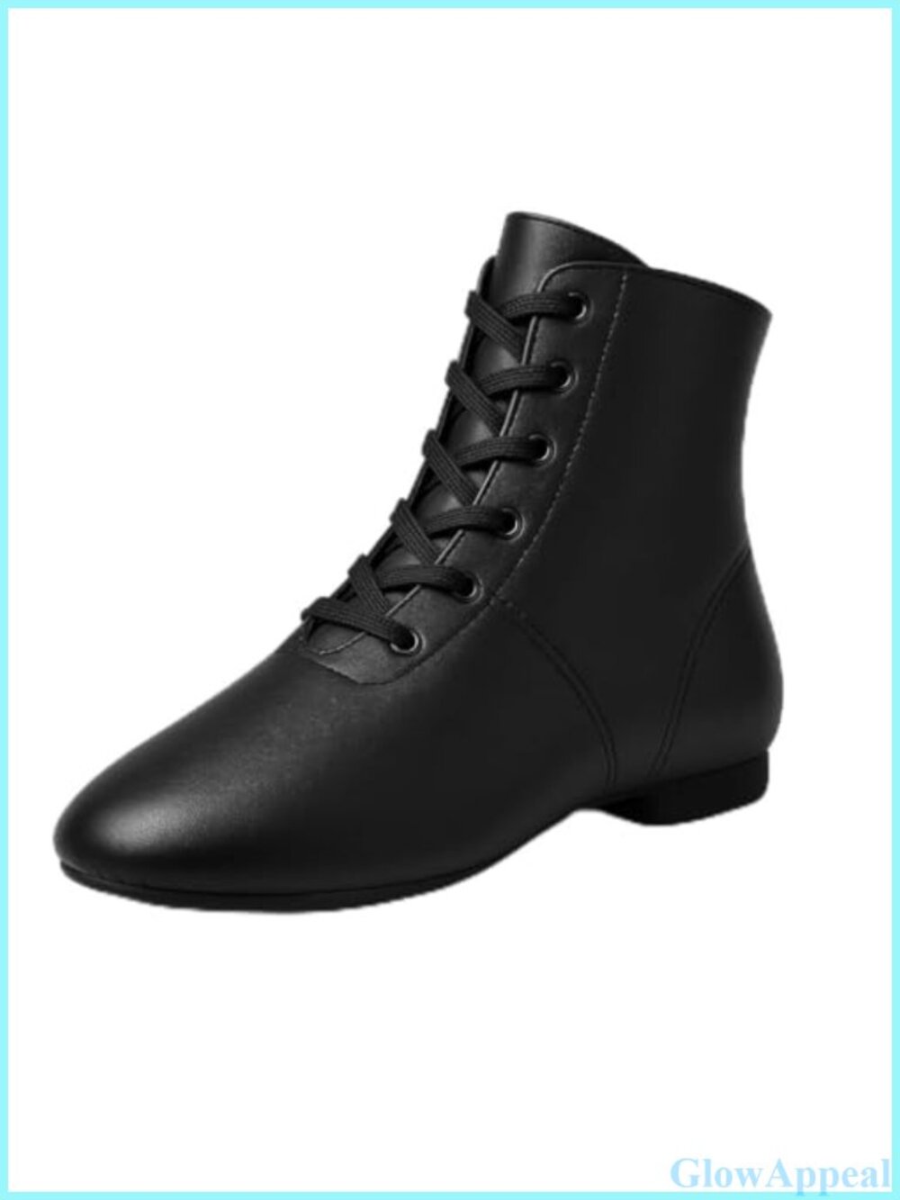 Leather Jazz Dance Boots High Top Lace Up Flat Split Sole Dance Shoes